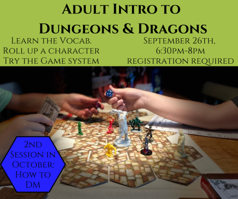 Adult Dungeons & Dragons Intro. Sept. 26