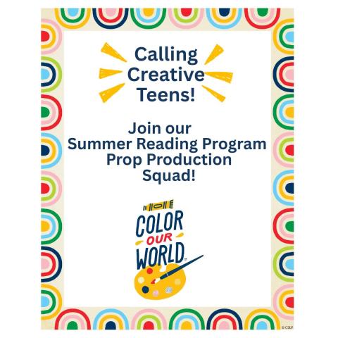 Program description surrounded by a border of rainbows