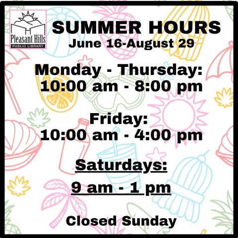 summer Saturdays 9am to 1pm