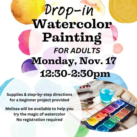 monday november 17 from 12:30 to 2:30pm watercolor painting fall trees